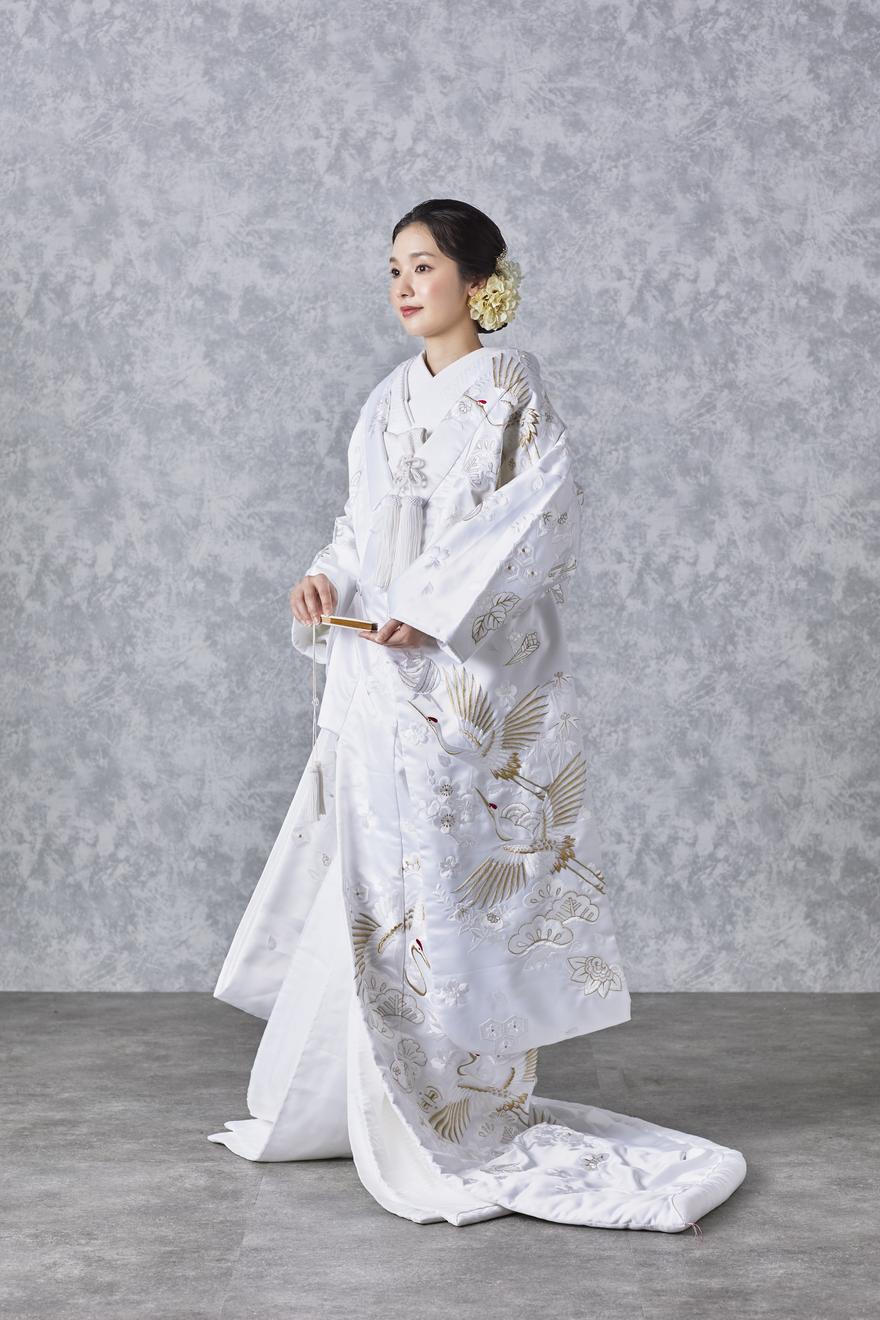 6,450円白無垢　正絹　花嫁衣装　和装　豪華　鶴