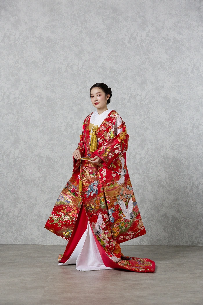 梅おしどり鶴｜東京でご案内できる色打掛コレクション｜和婚スタイル