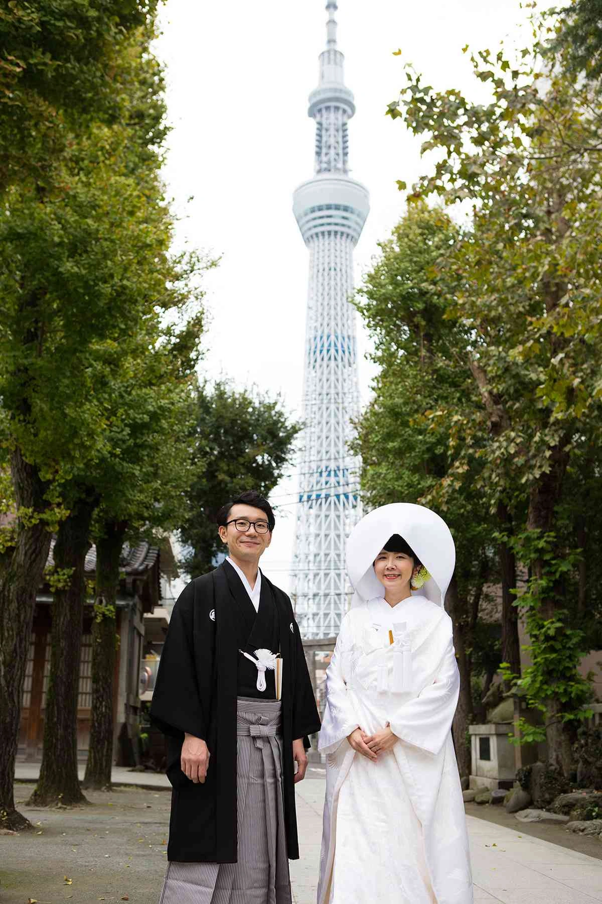 東京スカイツリーを見守る新しい三輪鳥居