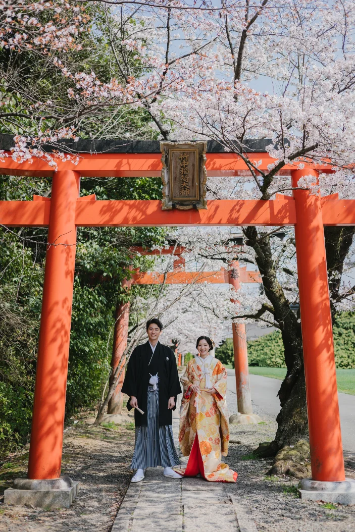春の神社挙式の写真