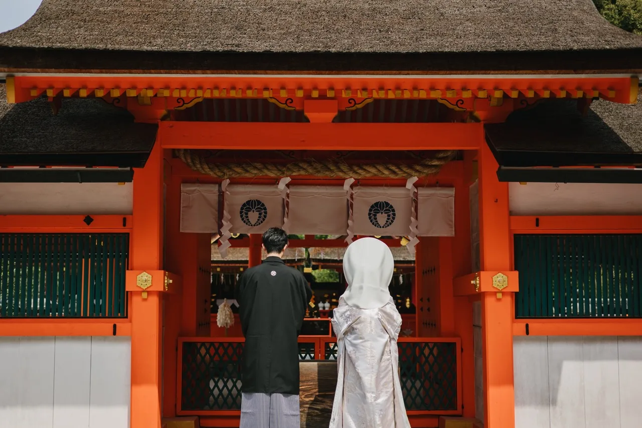 社殿での神前式