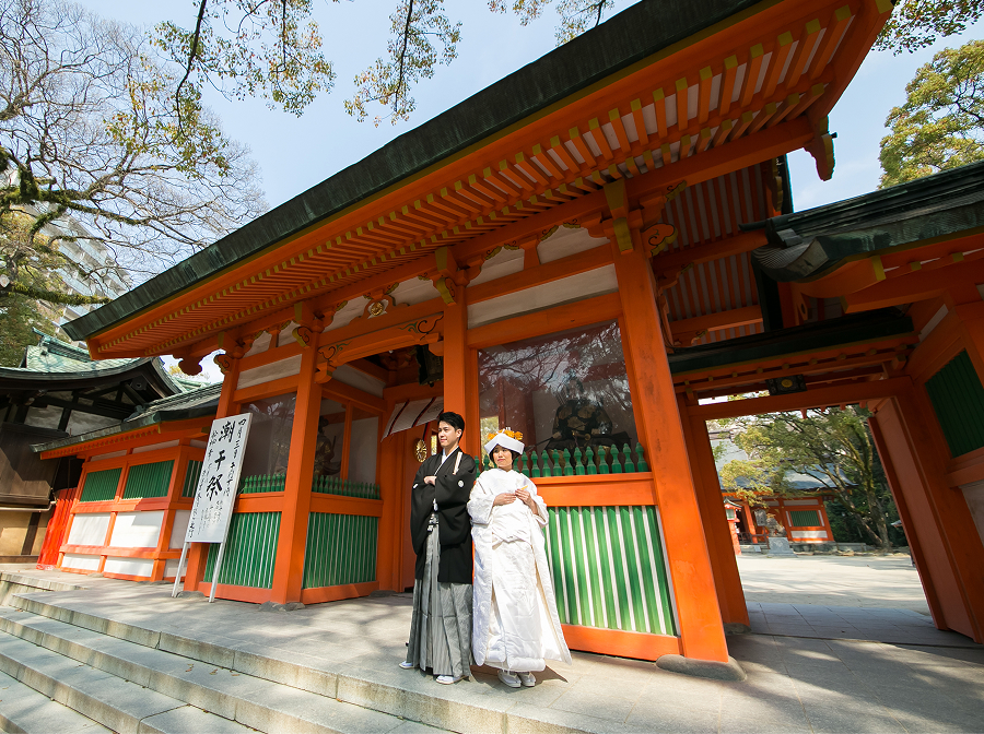 住吉神社挙式＋お色直し＋楽水園ロケーション撮影プラン