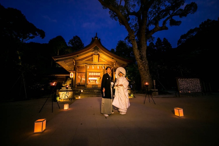 竈門神社 神灯り挙式プラン