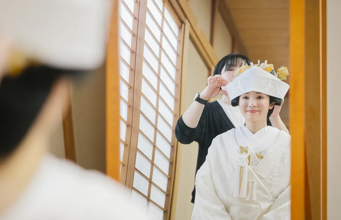 旅館到着結婚式のお支度スタート